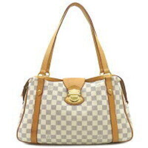 Louis Vuitton Stresa Tote Bag Damier Azur White Canvas Shoulder Strap